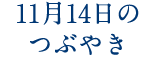 11月14日のつぶやき