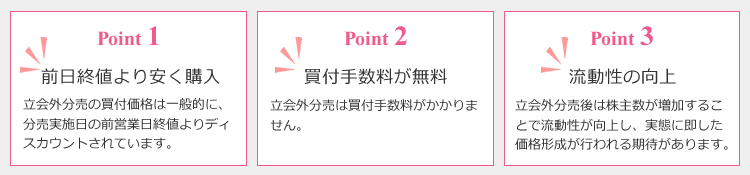 立会外分売へのお申込み方法