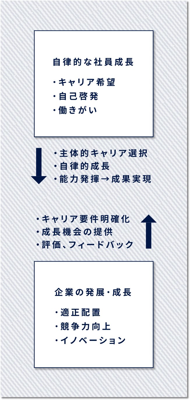 社員の成長と会社の成長の両立のイメージ図